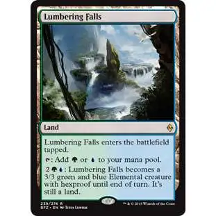 MtG Trading Card Game Battle for Zendikar Rare Lumbering Falls #239