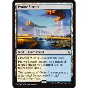 MtG Trading Card Game Battle for Zendikar Rare Prairie Stream #241