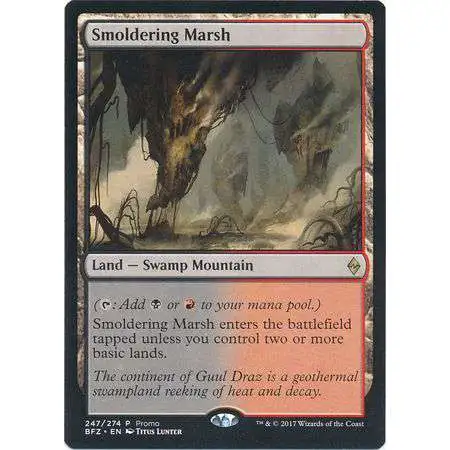 MtG Trading Card Game Battle for Zendikar Rare Smoldering Marsh #247 [Standard Showdown Promo]