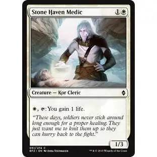 MtG Trading Card Game Battle for Zendikar Common Stone Haven Medic #51