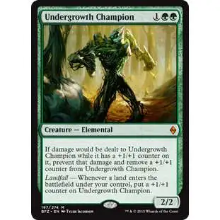 MtG Trading Card Game Battle for Zendikar Mythic Rare Foil Undergrowth Champion #197