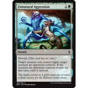 MtG Trading Card Game Battle for Zendikar Common Foil Unnatural Aggression #168