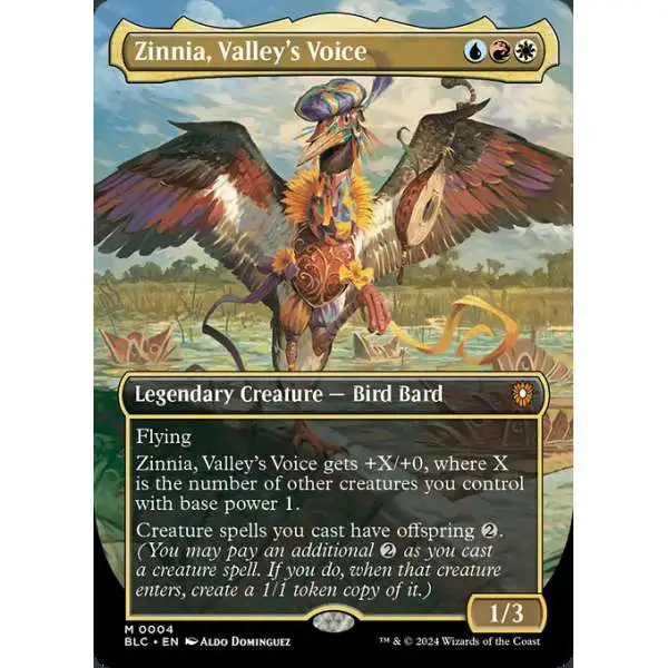 MtG Bloomburrow Commander Mythic Rare Zinnia, Valley's Voice #4 [Commander]
