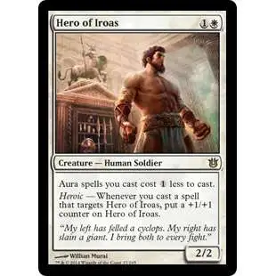 MtG Trading Card Game Born of the Gods Rare Foil Hero of Iroas #17