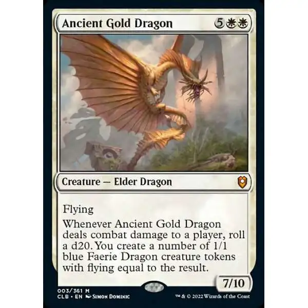 MtG Trading Card Game Commander Legends: Dungeons & Dragons Battle For Baldur's Gate Mythic Rare Ancient Gold Dragon #3