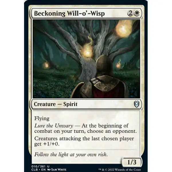 MtG Trading Card Game Commander Legends: Dungeons & Dragons Battle For Baldur's Gate Uncommon FOIL Beckoning Will-o'-Wisp #10