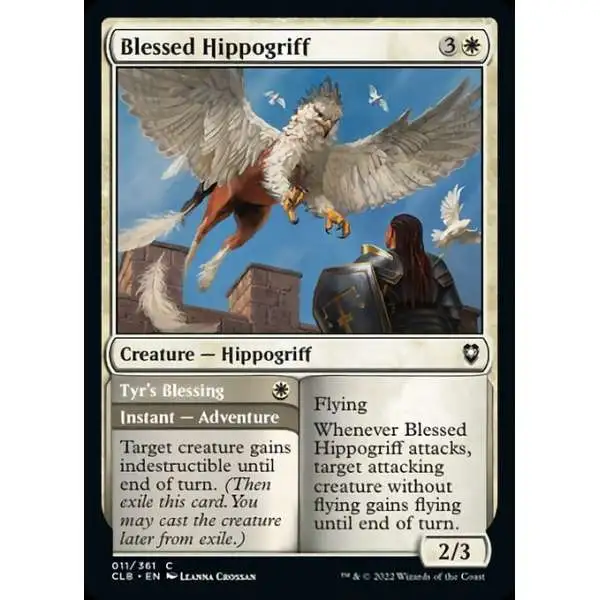 MtG Trading Card Game Commander Legends: Dungeons & Dragons Battle For Baldur's Gate Common Foil Blessed Hippogriff // Tyr's Blessing #11