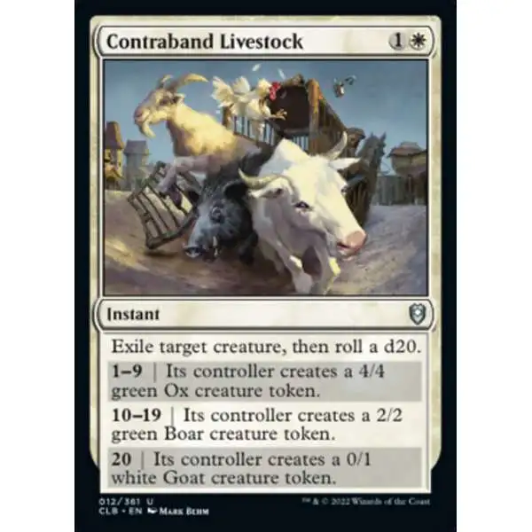 MtG Trading Card Game Commander Legends: Dungeons & Dragons Battle Uncommon FOIL Contraband Livestock #12