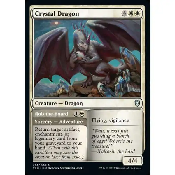 MtG Trading Card Game Commander Legends: Dungeons & Dragons Battle For Baldur's Gate Uncommon Foil Crystal Dragon // Rob the Hoard #13