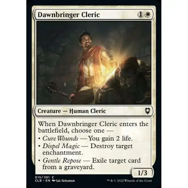 MtG Trading Card Game Commander Legends: Dungeons & Dragons Battle Common Foil Dawnbringer Cleric #15