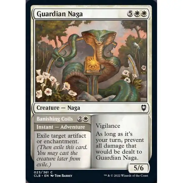 MtG Trading Card Game Commander Legends: Dungeons & Dragons Battle For Baldur's Gate Common Guardian Naga // Banishing Coils #23