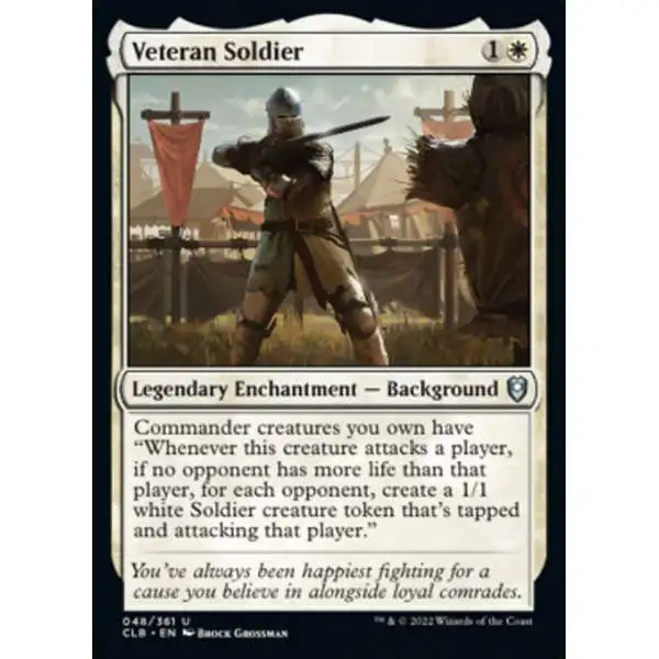 MtG Trading Card Game Commander Legends: Dungeons & Dragons Battle For Baldur's Gate Uncommon Veteran Soldier #48