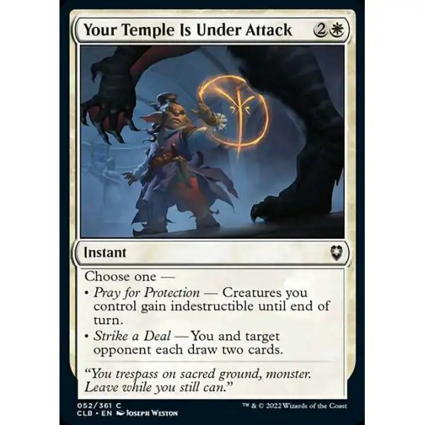 MtG Trading Card Game Commander Legends: Dungeons & Dragons Battle Common FOIL Your Temple Is Under Attack #52