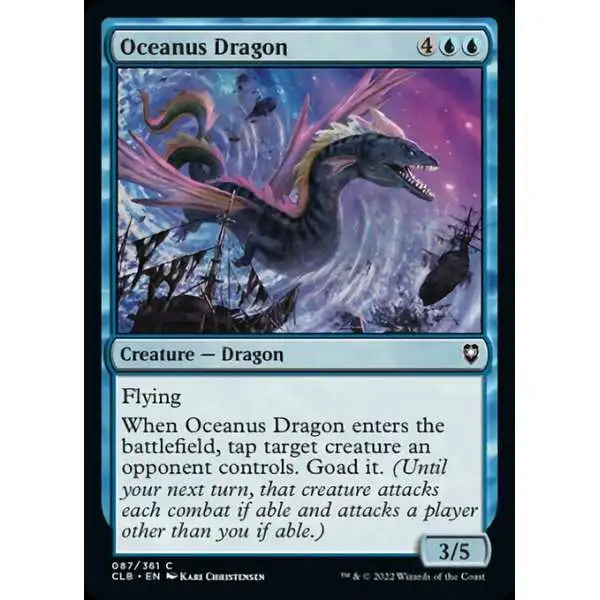 MtG Trading Card Game Commander Legends: Dungeons & Dragons Battle For Baldur's Gate Common Oceanus Dragon #87