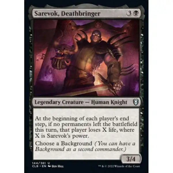 MtG Trading Card Game Commander Legends: Dungeons & Dragons Battle For Baldur's Gate Uncommon Foil Sarevok, Deathbringer #144