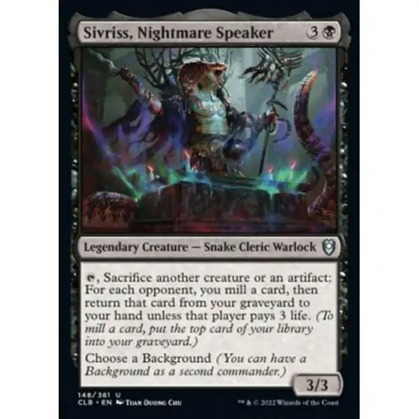 MtG Trading Card Game Commander Legends: Dungeons & Dragons Battle For Baldur's Gate Uncommon Foil Sivriss, Nightmare Speaker #148