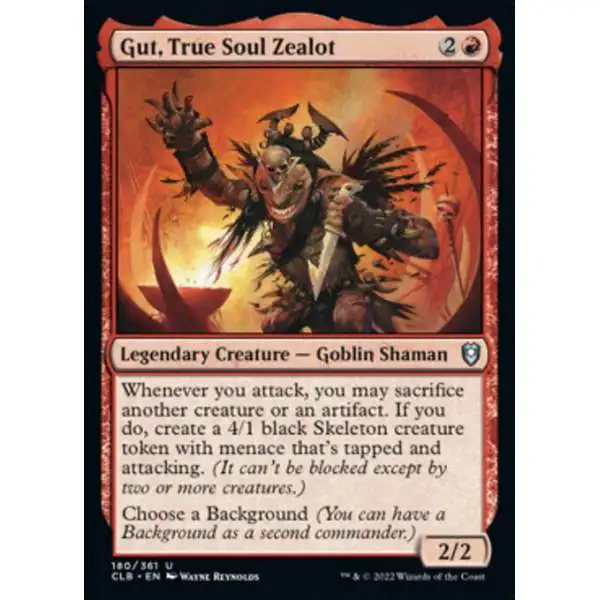 MtG Trading Card Game Commander Legends: Dungeons & Dragons Battle For Baldur's Gate Uncommon Gut, True Soul Zealot #180