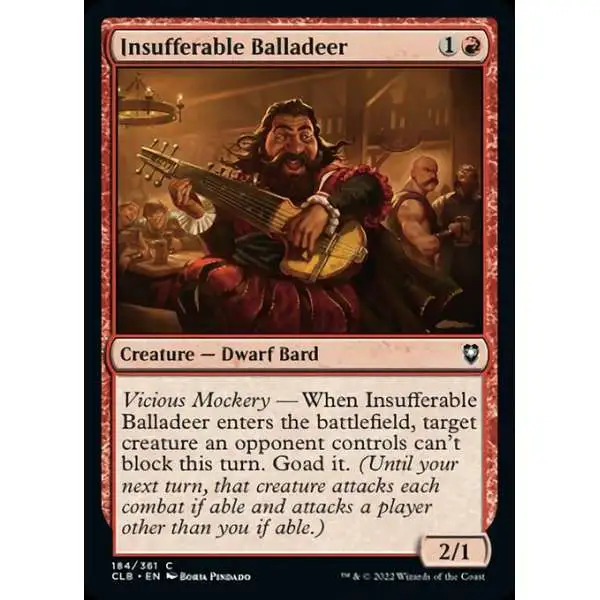 MtG Trading Card Game Commander Legends: Dungeons & Dragons Battle For Baldur's Gate Common Insufferable Balladeer #184