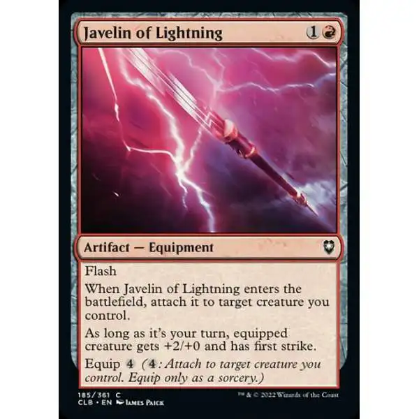 MtG Trading Card Game Commander Legends: Dungeons & Dragons Battle For Baldur's Gate Common Foil Javelin of Lightning #185