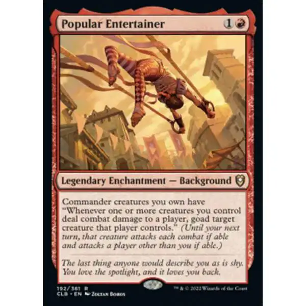 MtG Trading Card Game Commander Legends: Dungeons & Dragons Battle For Baldur's Gate Rare Foil Popular Entertainer #192