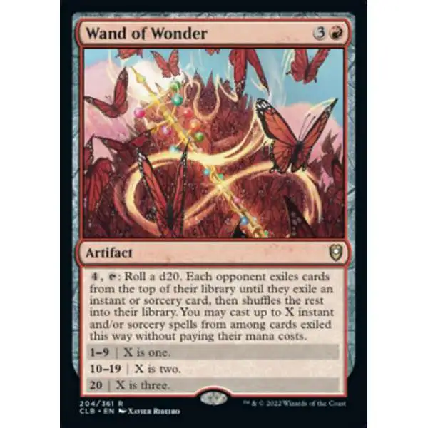 MtG Trading Card Game Commander Legends: Dungeons & Dragons Battle Rare Wand of Wonder #204