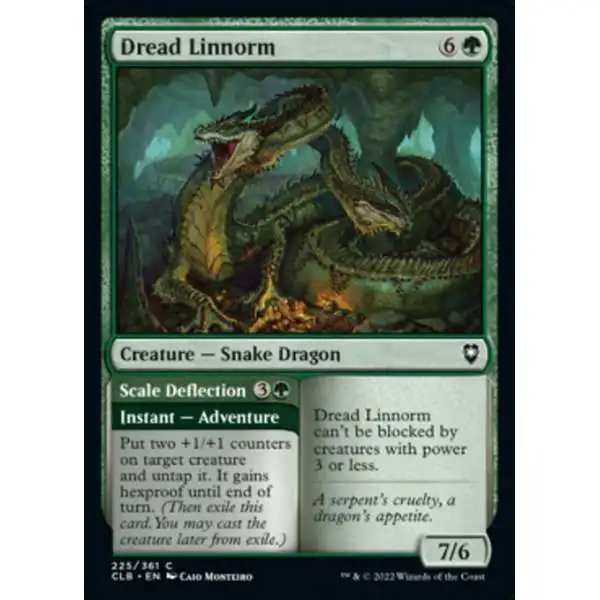 MtG Trading Card Game Commander Legends: Dungeons & Dragons Battle For Baldur's Gate Common Foil Dread Linnorm // Scale Deflection #225