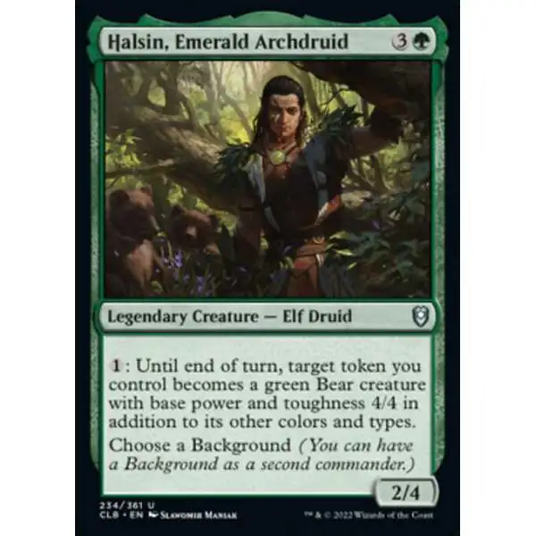 MtG Trading Card Game Commander Legends: Dungeons & Dragons Battle For Baldur's Gate Uncommon Halsin, Emerald Archdruid #234