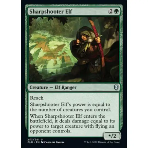 MtG Trading Card Game Commander Legends: Dungeons & Dragons Battle For Baldur's Gate Uncommon Foil Sharpshooter Elf #253