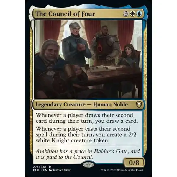 MtG Trading Card Game Commander Legends: Dungeons & Dragons Battle For Baldur's Gate Rare Foil The Council of Four #271