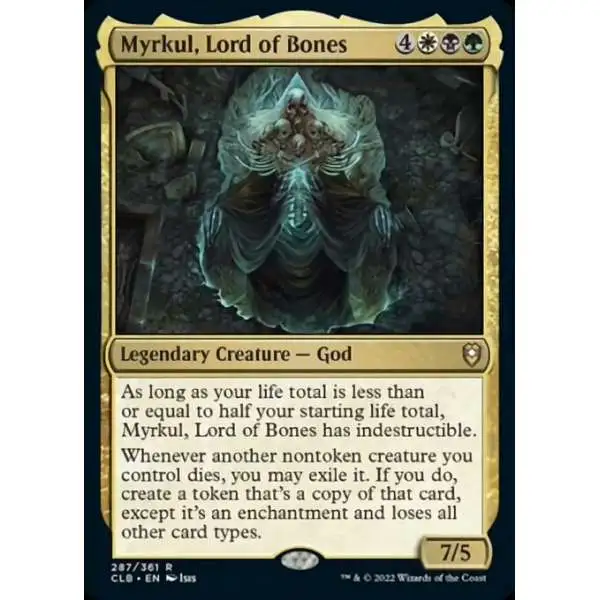 MtG Trading Card Game Commander Legends: Dungeons & Dragons Battle For Baldur's Gate Rare Foil Myrkul, Lord of Bones #287