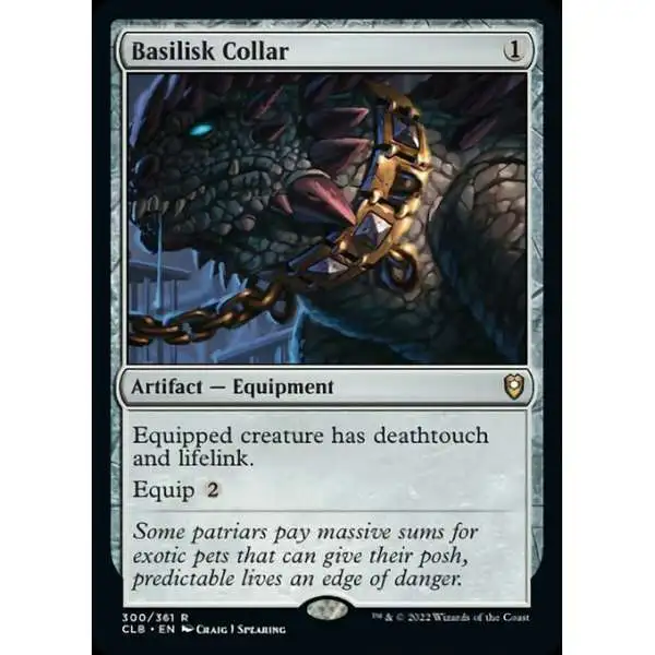 MtG Trading Card Game Commander Legends: Dungeons & Dragons Battle Rare Foil Basilisk Collar #300