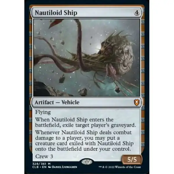 MtG Trading Card Game Commander Legends: Dungeons & Dragons Battle For Baldur's Gate Mythic Rare Nautiloid Ship #328