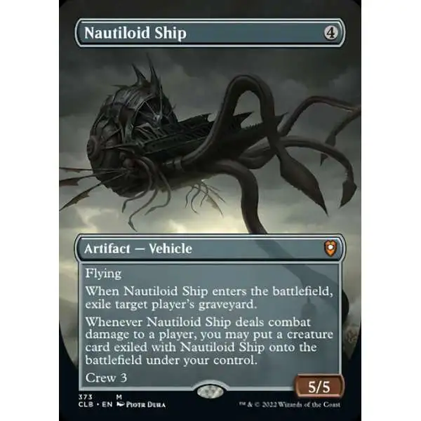 MtG Trading Card Game Commander Legends: Dungeons & Dragons Battle Mythic Rare Nautiloid Ship #373 [Alternate Art Borderless FOIL]