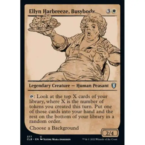 MtG Trading Card Game Commander Legends: Dungeons & Dragons Battle For Baldur's Gate Uncommon Ellyn Harbreeze, Busybody #377 [Showcase]