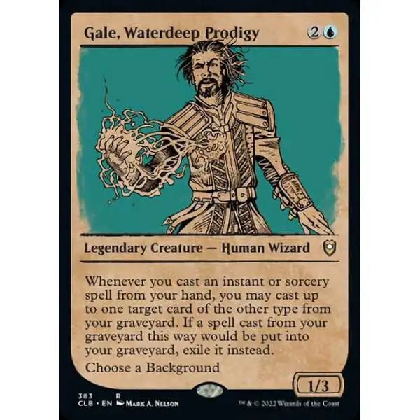 MtG Trading Card Game Commander Legends: Dungeons & Dragons Battle For Baldur's Gate Rare Gale, Waterdeep Prodigy #383 [Showcase]