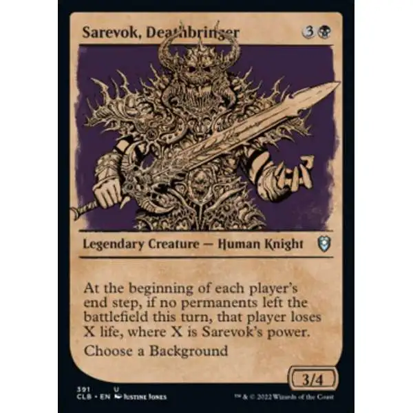 MtG Trading Card Game Commander Legends: Dungeons & Dragons Battle For Baldur's Gate Uncommon Sarevok, Deathbringer #391 [Showcase]