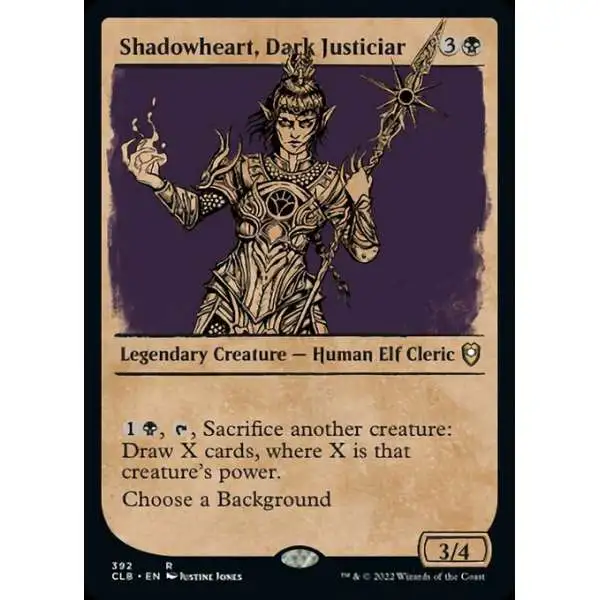 MtG Trading Card Game Commander Legends: Dungeons & Dragons Battle For Baldur's Gate Rare Shadowheart, Dark Justiciar #392 [Showcase]