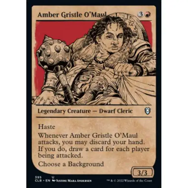 MtG Trading Card Game Commander Legends: Dungeons & Dragons Battle For Baldur's Gate Uncommon Amber Gristle O'Maul #395 [Showcase]