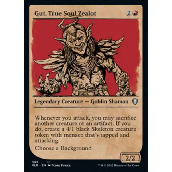 MtG Trading Card Game Commander Legends: Dungeons & Dragons Battle For Baldur's Gate Uncommon Gut, True Soul Zealot #399 [Showcase FOIL]