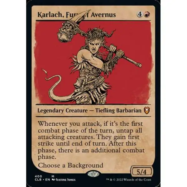 MtG Trading Card Game Commander Legends: Dungeons & Dragons Battle For Baldur's Gate Mythic Rare Karlach, Fury of Avernus #400 [Showcase FOIL]