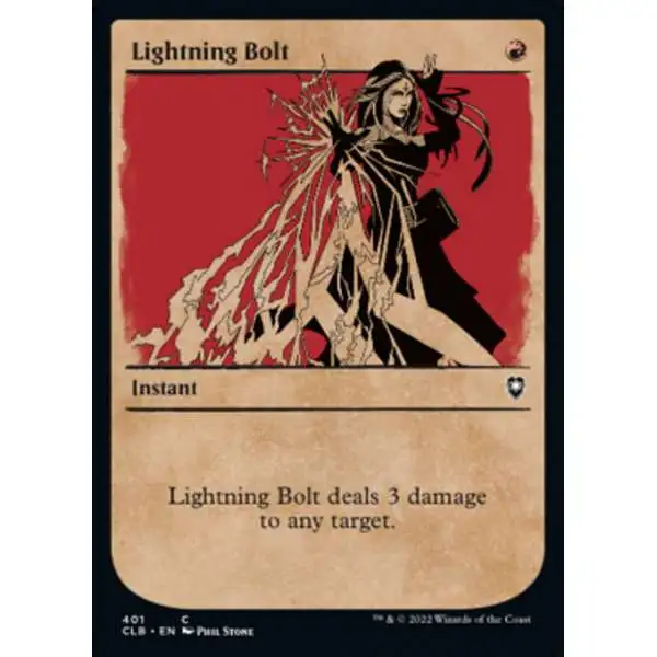 MtG Trading Card Game Commander Legends: Dungeons & Dragons Battle For Baldur's Gate Common Lightning Bolt #401 [Showcase]
