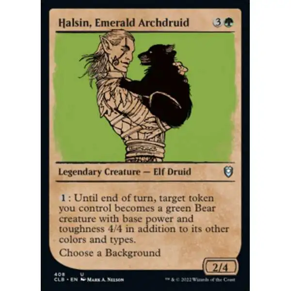 MtG Trading Card Game Commander Legends: Dungeons & Dragons Battle For Baldur's Gate Uncommon Halsin, Emerald Archdruid #408 [Showcase]