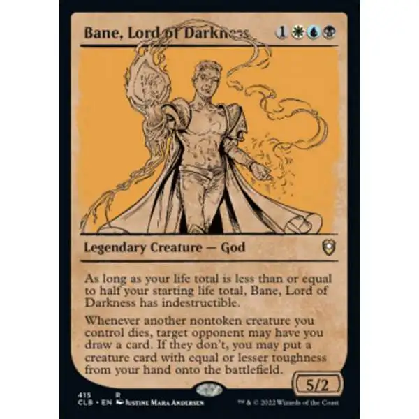 MtG Trading Card Game Commander Legends: Dungeons & Dragons Battle For Baldur's Gate Rare Bane, Lord of Darkness #415 [Showcase FOIL]