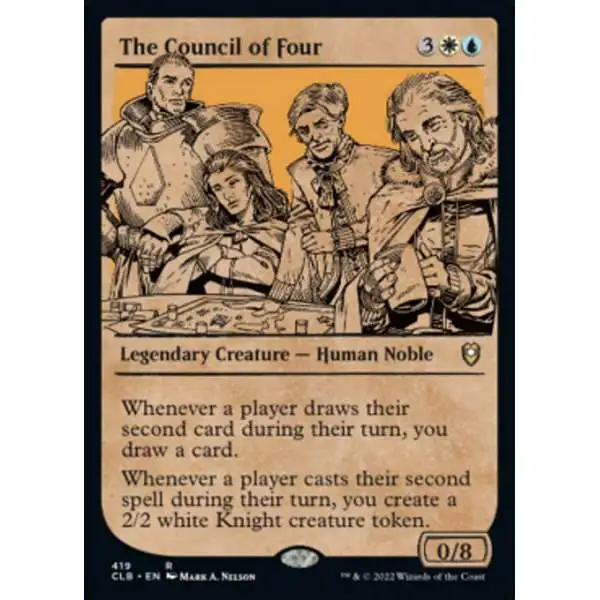 MtG Trading Card Game Commander Legends: Dungeons & Dragons Battle For Baldur's Gate Rare The Council of Four #419 [Showcase]