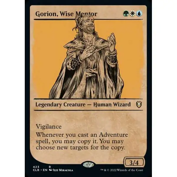 MtG Trading Card Game Commander Legends: Dungeons & Dragons Battle For Baldur's Gate Rare Gorion, Wise Mentor #423 [Showcase]