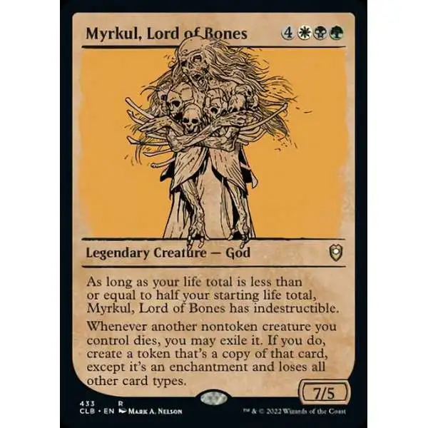 MtG Trading Card Game Commander Legends: Dungeons & Dragons Battle For Baldur's Gate Rare Myrkul, Lord of Bones #433 [Showcase FOIL]