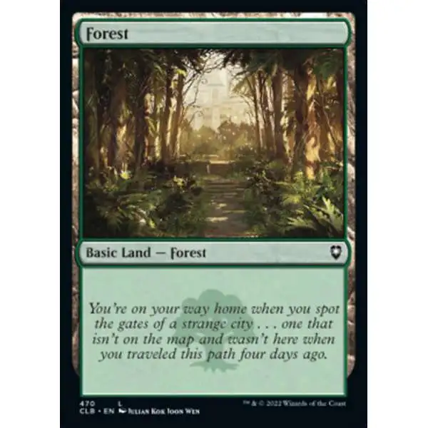 MtG Trading Card Game Commander Legends: Dungeons & Dragons Battle Common Foil Forest #470