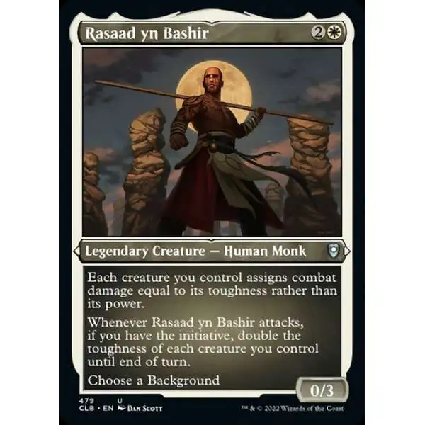 MtG Trading Card Game Commander Legends: Dungeons & Dragons Battle For Baldur's Gate Uncommon Rasaad yn Bashir #479 [Etched Foil]