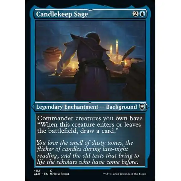 MtG Trading Card Game Commander Legends: Dungeons & Dragons Battle For Baldur's Gate Common Candlekeep Sage #482 [Etched Foil]