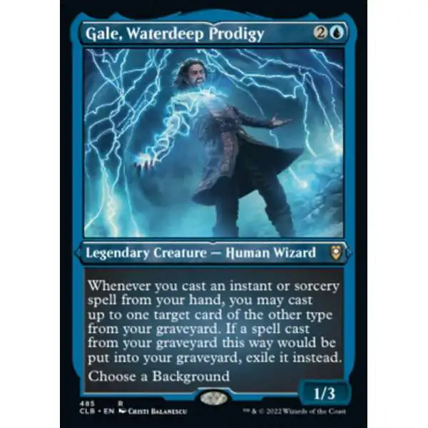 MtG Trading Card Game Commander Legends: Dungeons & Dragons Battle For Baldur's Gate Rare Gale, Waterdeep Prodigy #485 [Etched Foil]